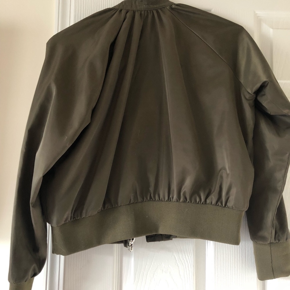 Free People army green bomber jacket
